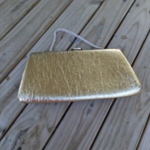 Women's Vintage Gold Clutch Purse Hollywood Regency Glam